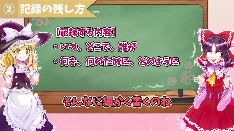 5W1Hの記録を、動画で整理した場面